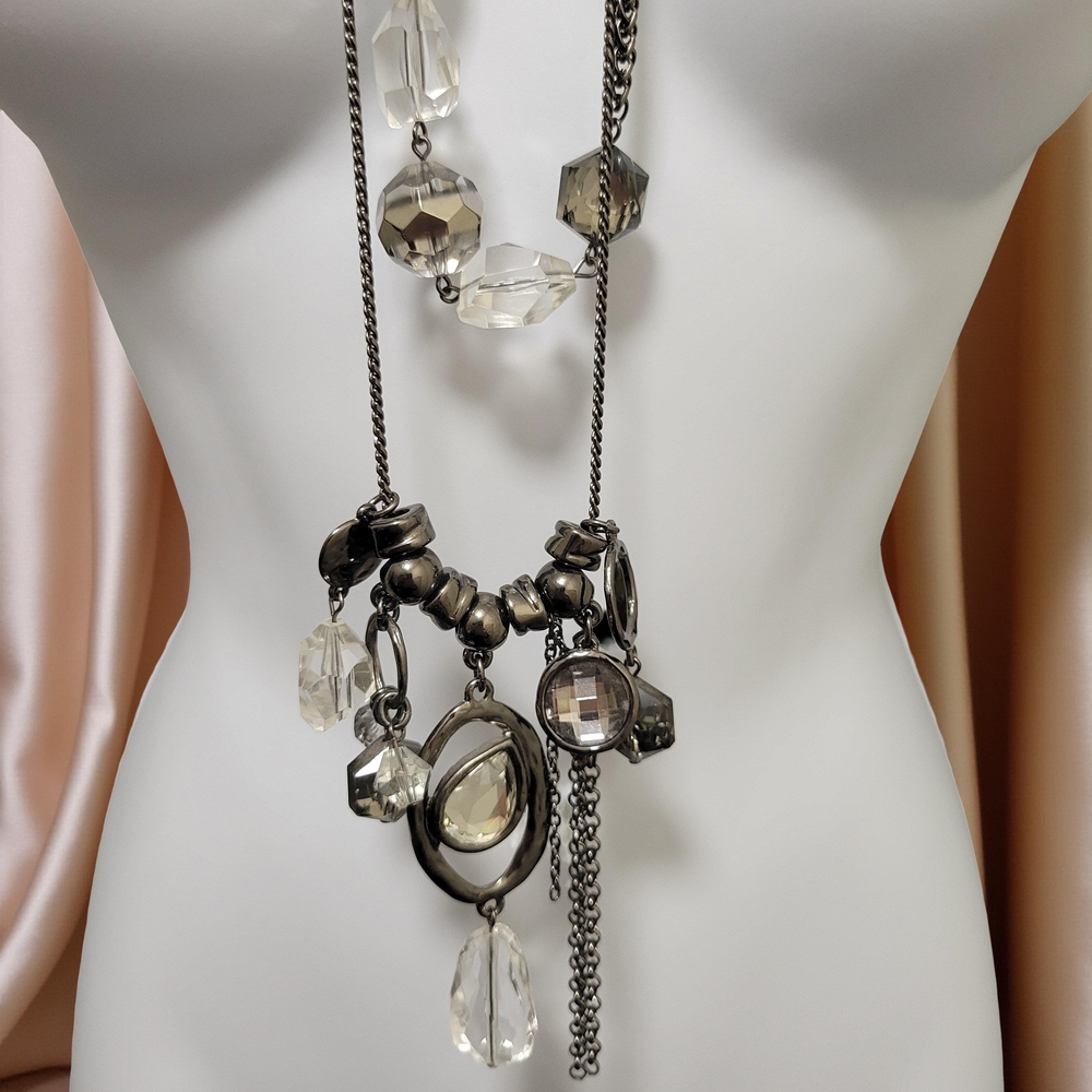 Elegant Chico's Silver and Black Necklace and Bracelet - Picture 2 of 5